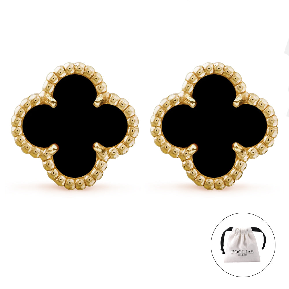 Ｖan Cleef & Arpel four-leaf clover van ear best studs