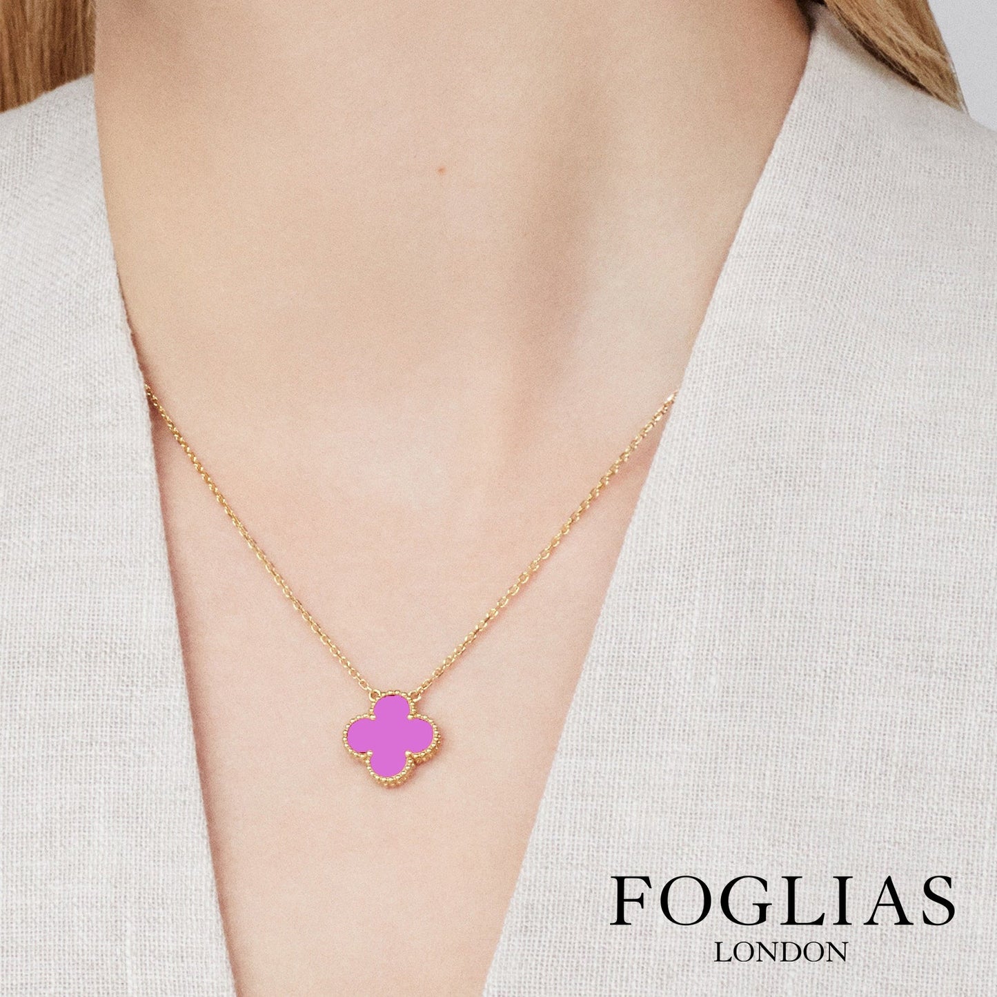 Purple Van Cleef Necklace by FOGLIAS LONDON