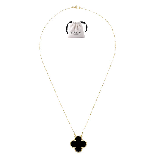 FOGLIAS LONDON Large Clover Necklace 925 Silver 18k Gold Plated