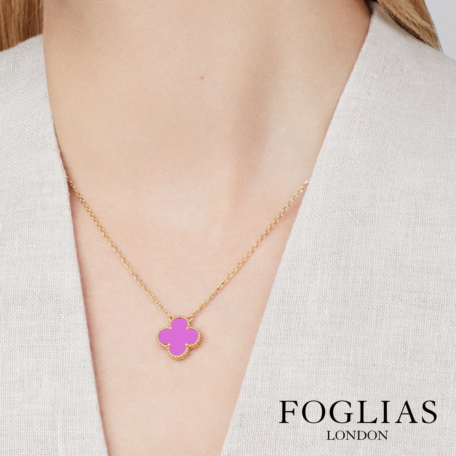 Purple Van Cleef Necklace by FOGLIAS LONDON