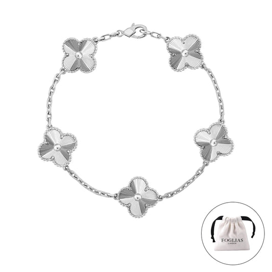 Van Cleef SILVER Bracelet Clover Four Leaf